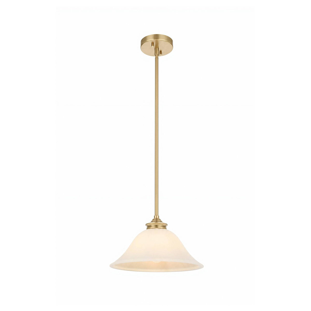 Dallas 1 Light Single Pendant, Satin Brass