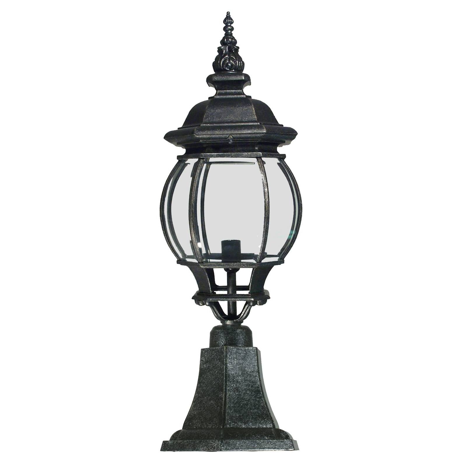 Flinders Medium IP44 Outdoor Pillar Mount, Antique Black