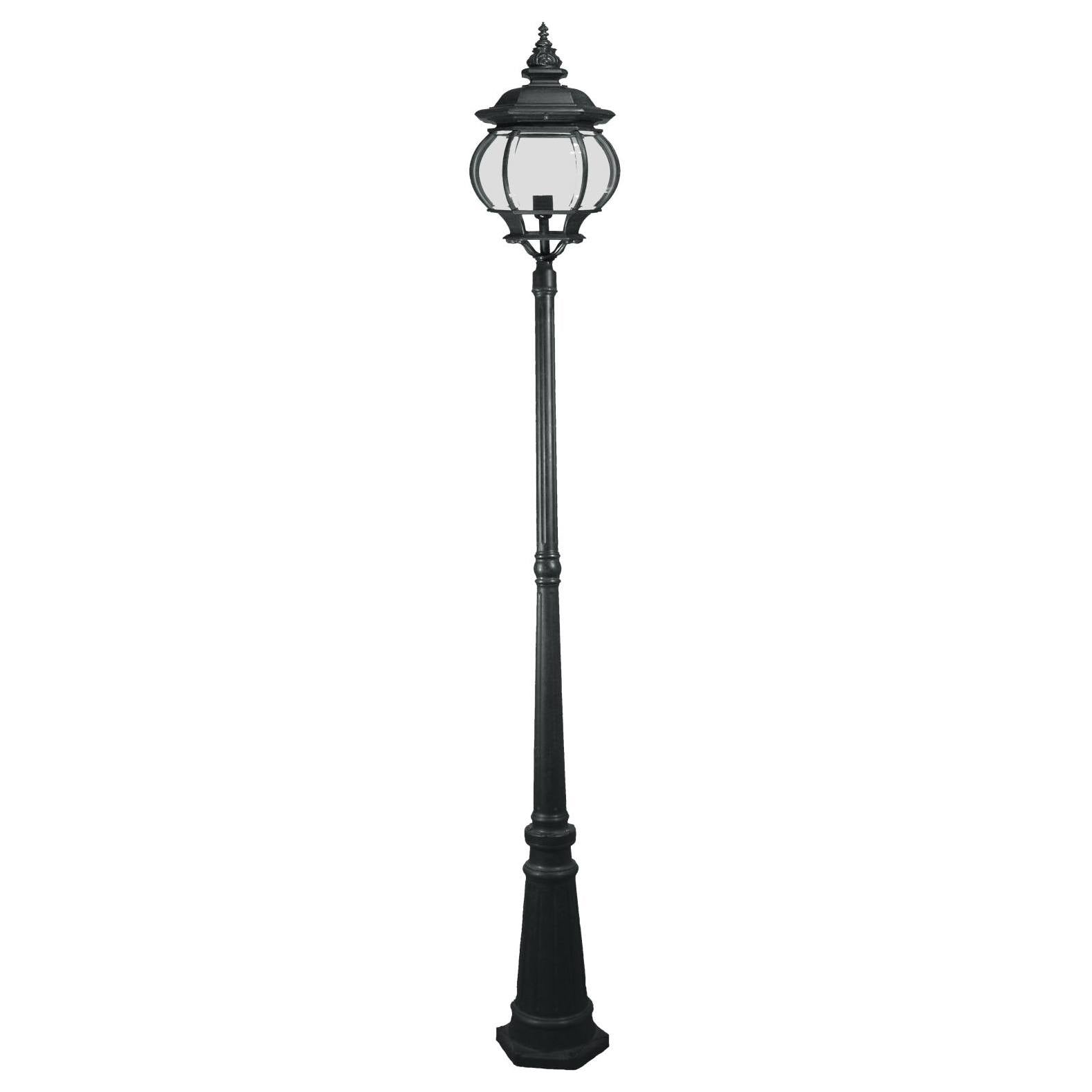 Flinders Large IP44 Standard Outdoor Garden Post Light, Antique Black