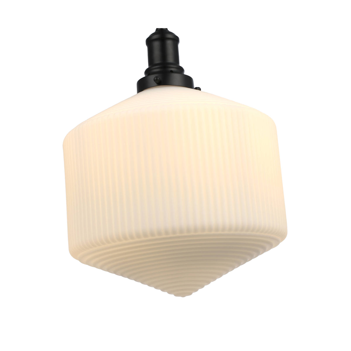 Jefferson Large Rod Pendant, Opal Matte Glass & Matte Black