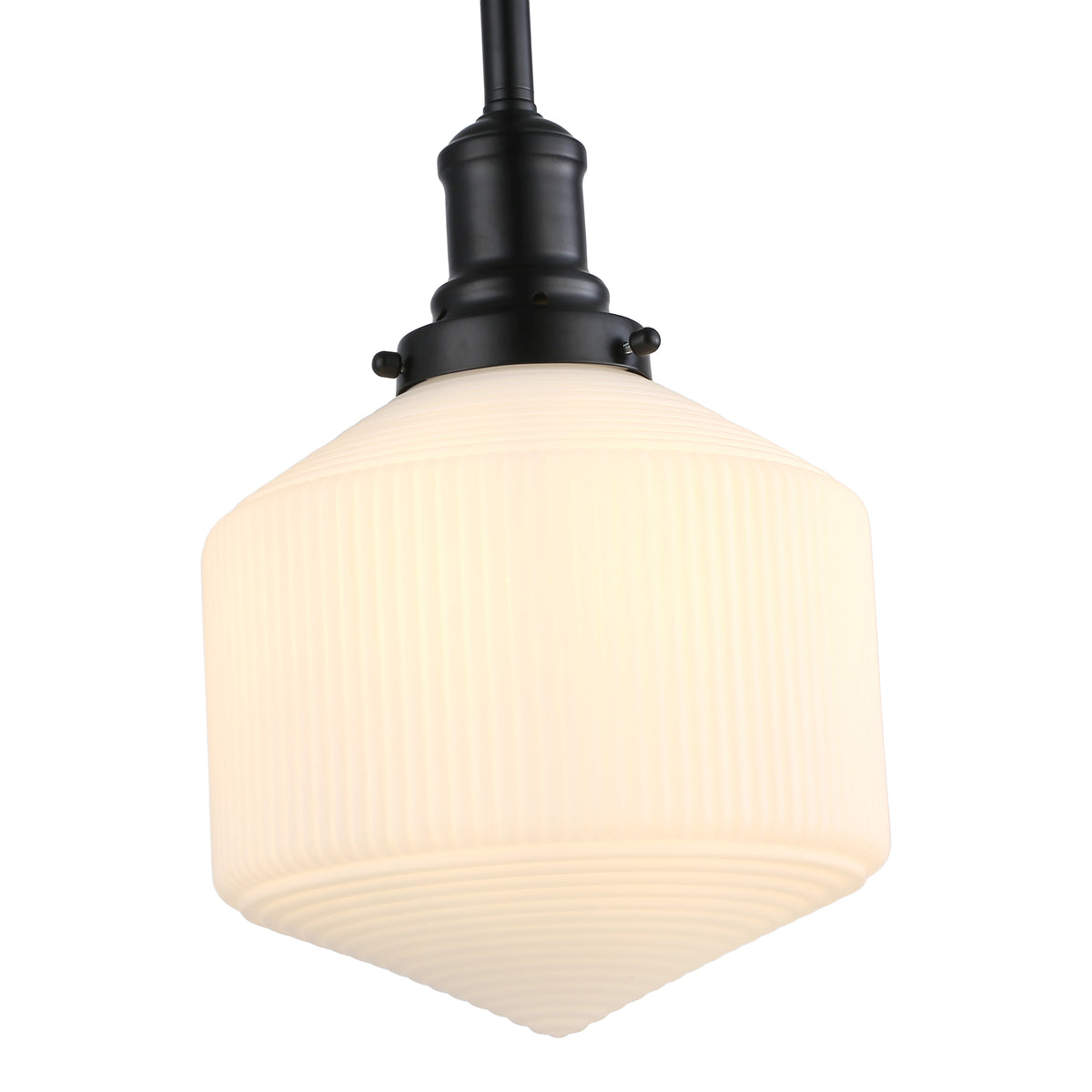 Jefferson Small Rod Pendant, Opal Matte Glass & Matte Black