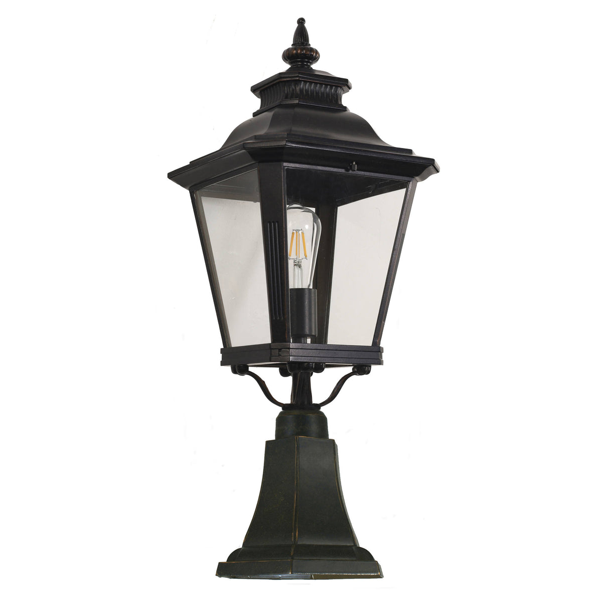 Kingdom IP44 Outdoor Pillar Mount, Antique Bronze