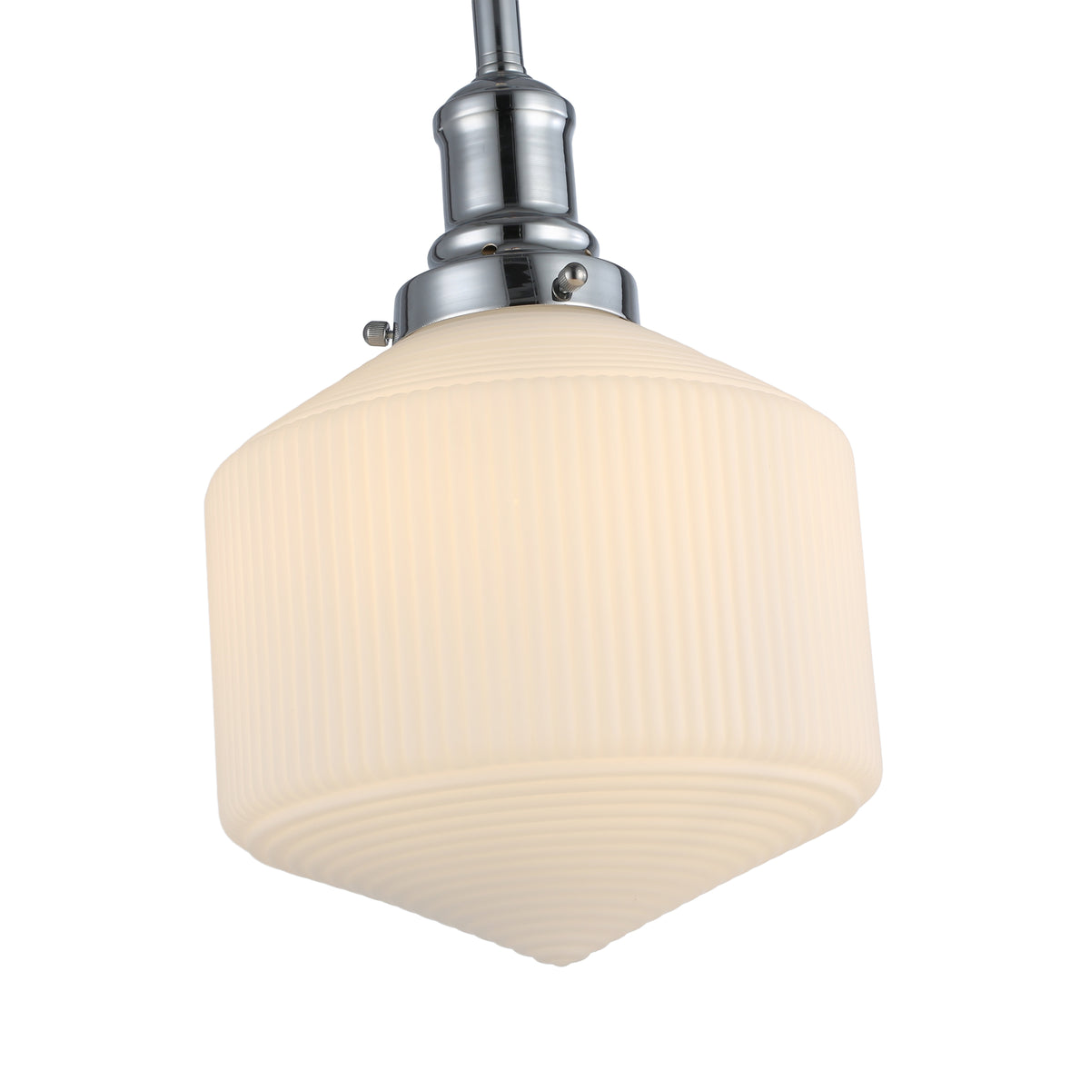 Jefferson Small Rod Pendant, Opal Matte Glass & Chrome