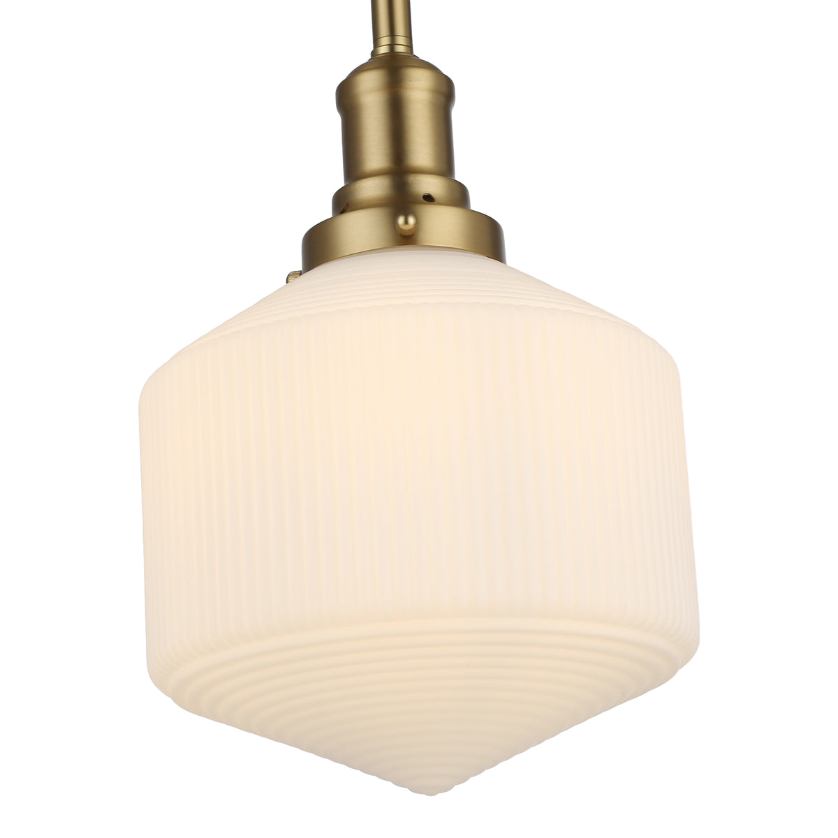 Jefferson Small Rod Pendant, Opal Matte Glass & Satin Brass