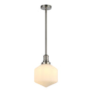 Jefferson Small Rod Pendant, Opal Matte Glass & Brushed Nickel