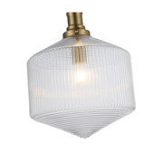 Jefferson Large Rod Pendant, Clear Satin Glass & Brass