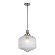 Jefferson Large Rod Pendant, Clear Glass & Brushed Nickel