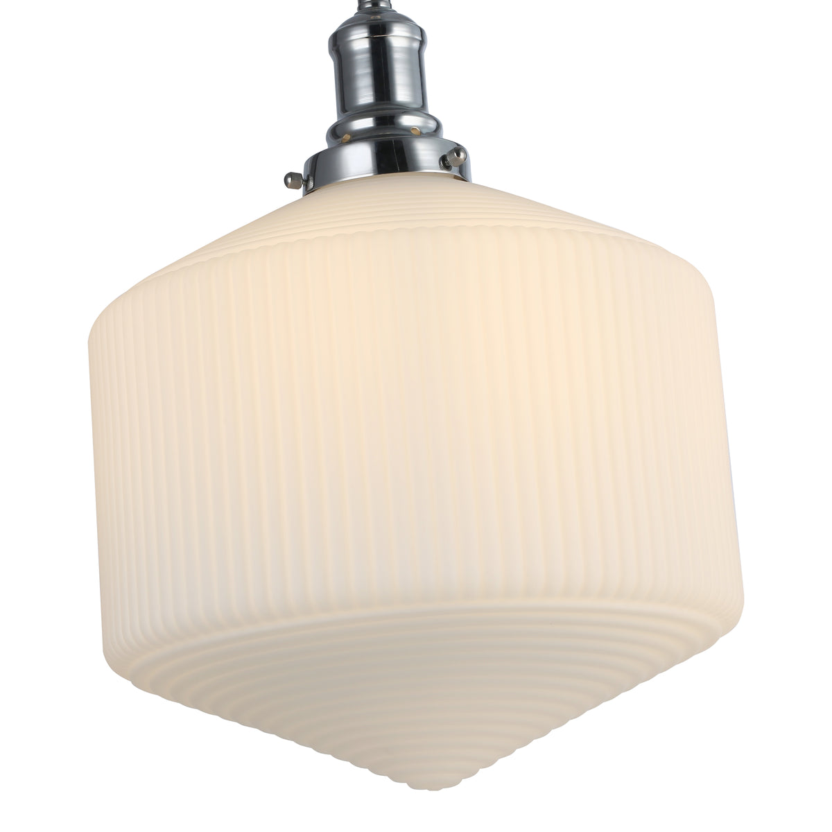 Jefferson Large Rod Pendant, Opal Matte Glass & Chrome