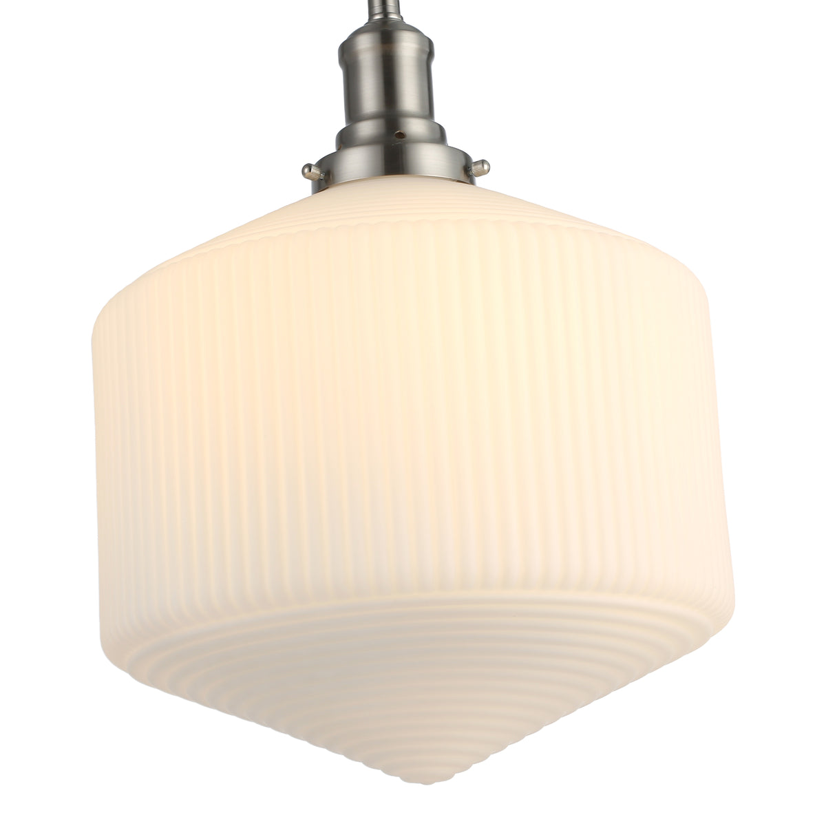 Jefferson Large Rod Pendant, Opal Matte Glass & Brushed Nickel