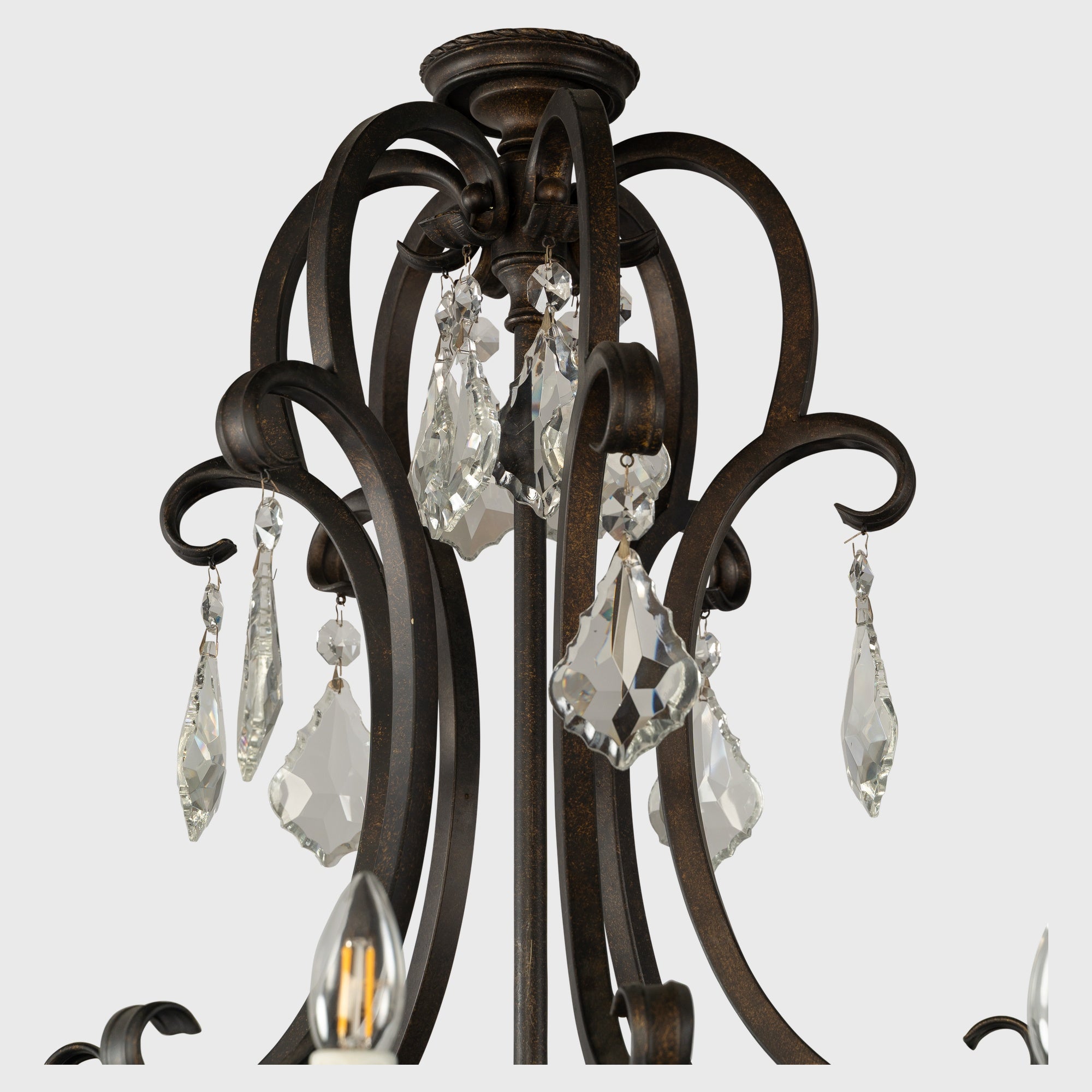 Louis 15th 24 Light Pendant White Candle Covers