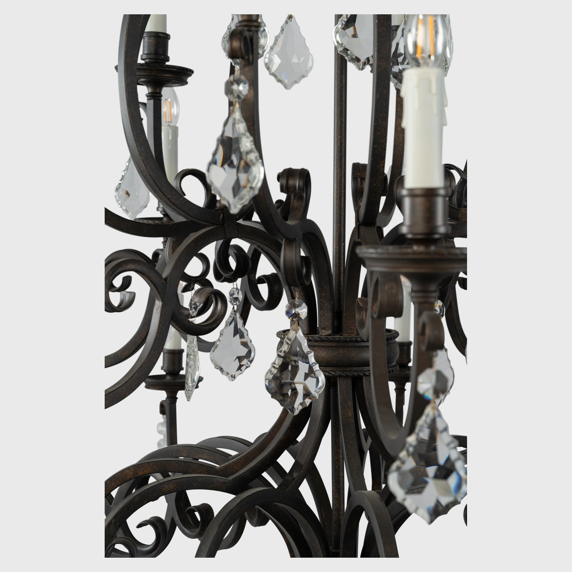 Louis 15th 24 Light Pendant White Candle Covers