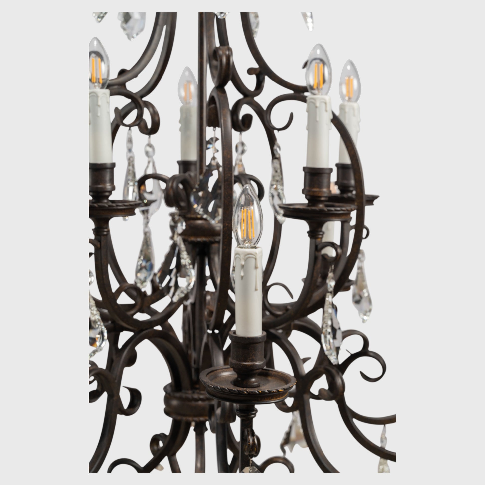 Louis 15th 15 Light Pendant White Candle Covers