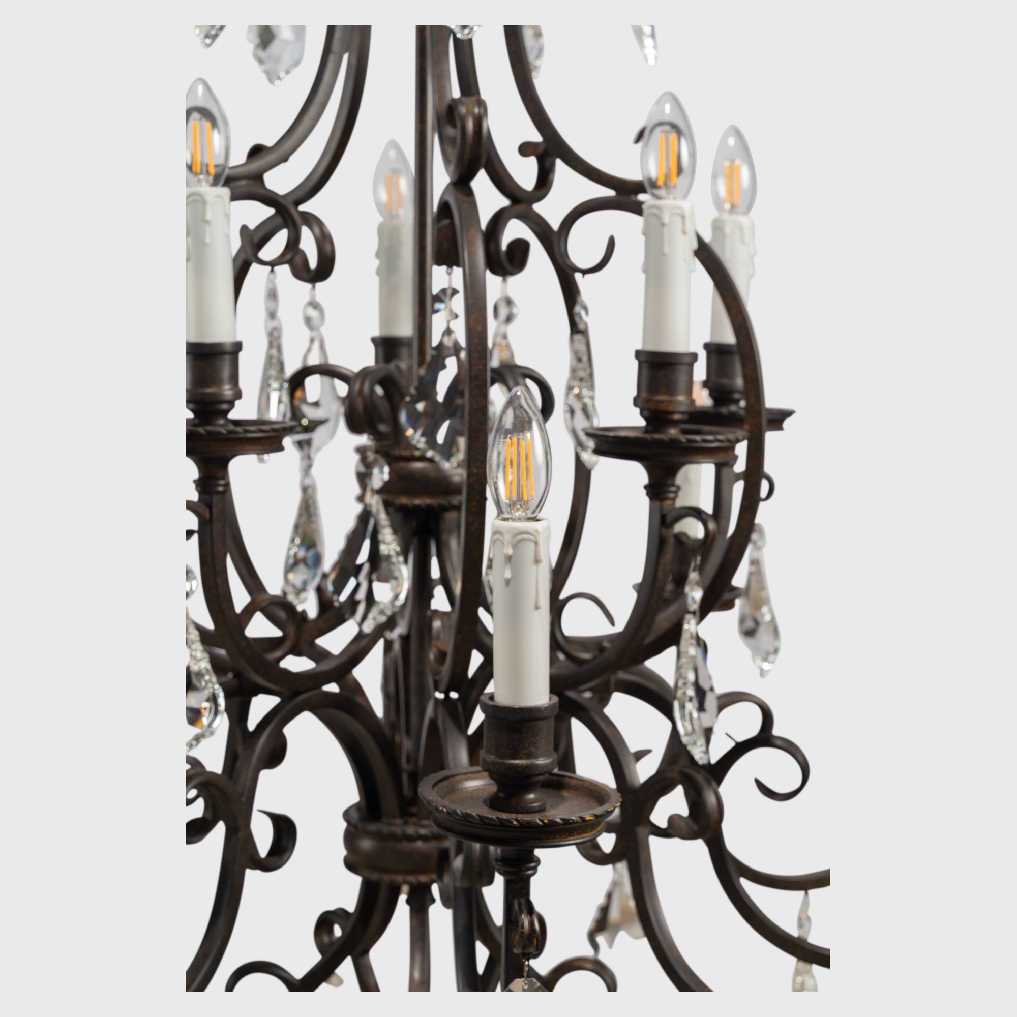 Louis 15th 15 Light Pendant White Candle Covers