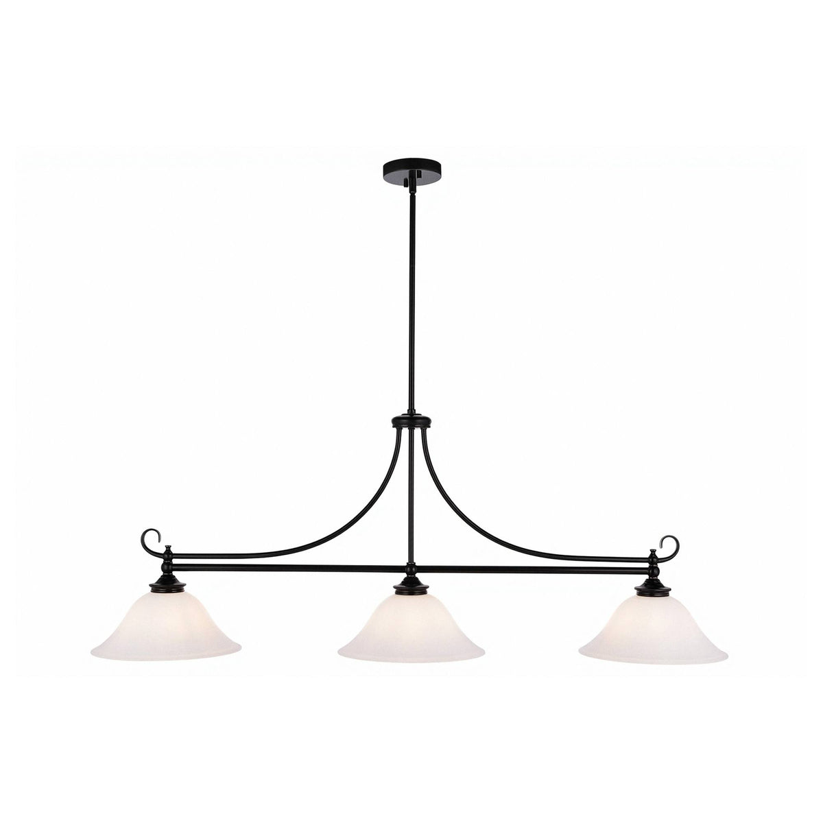 Dallas 3 Light Bench Pendant, Bronze