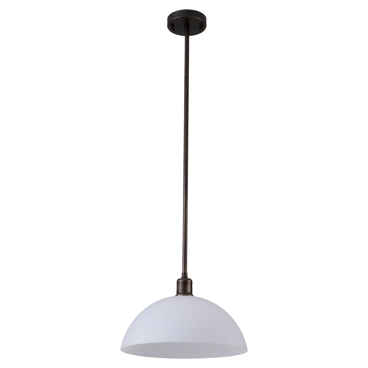 Sienna 1 Light Pendant w Opal Matte Glass Shade, Antique Brass