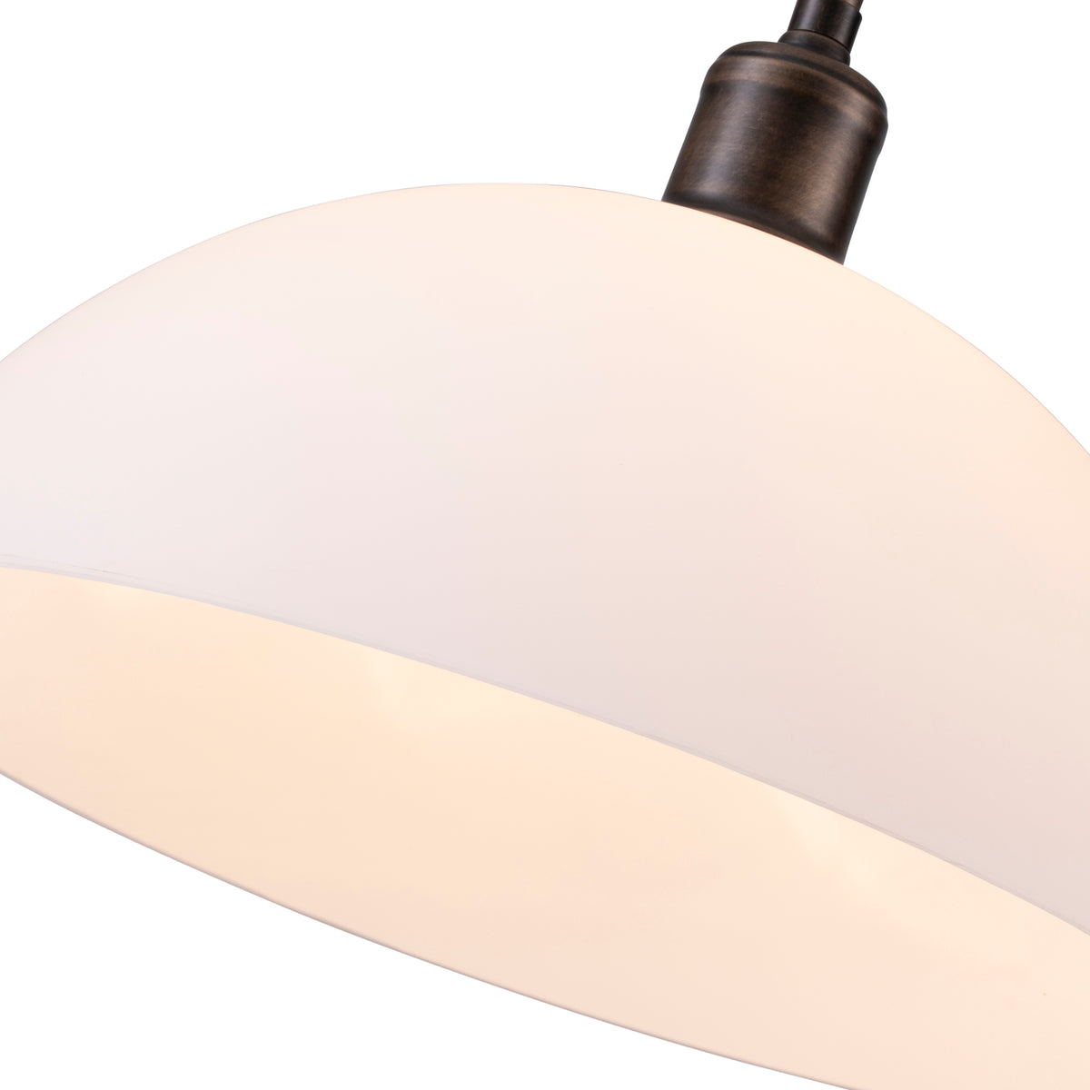Sienna 1 Light Pendant w Opal Matte Glass Shade, Antique Brass