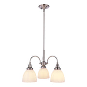Benson 3 Light Pendant Arms Down, Brushed Nickel