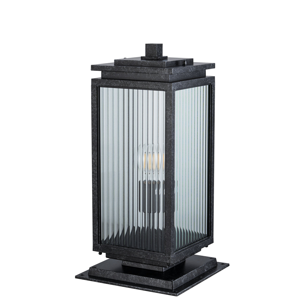 Boulevard Medium Outdoor Pillar Mount, Antique Black