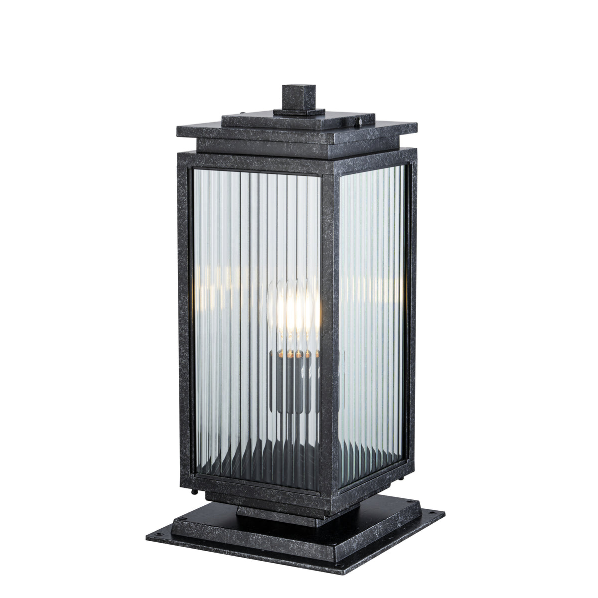 Boulevard Medium Outdoor Pillar Mount, Antique Black