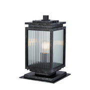 Boulevard Small Outdoor Pillar Mount, Antique Black