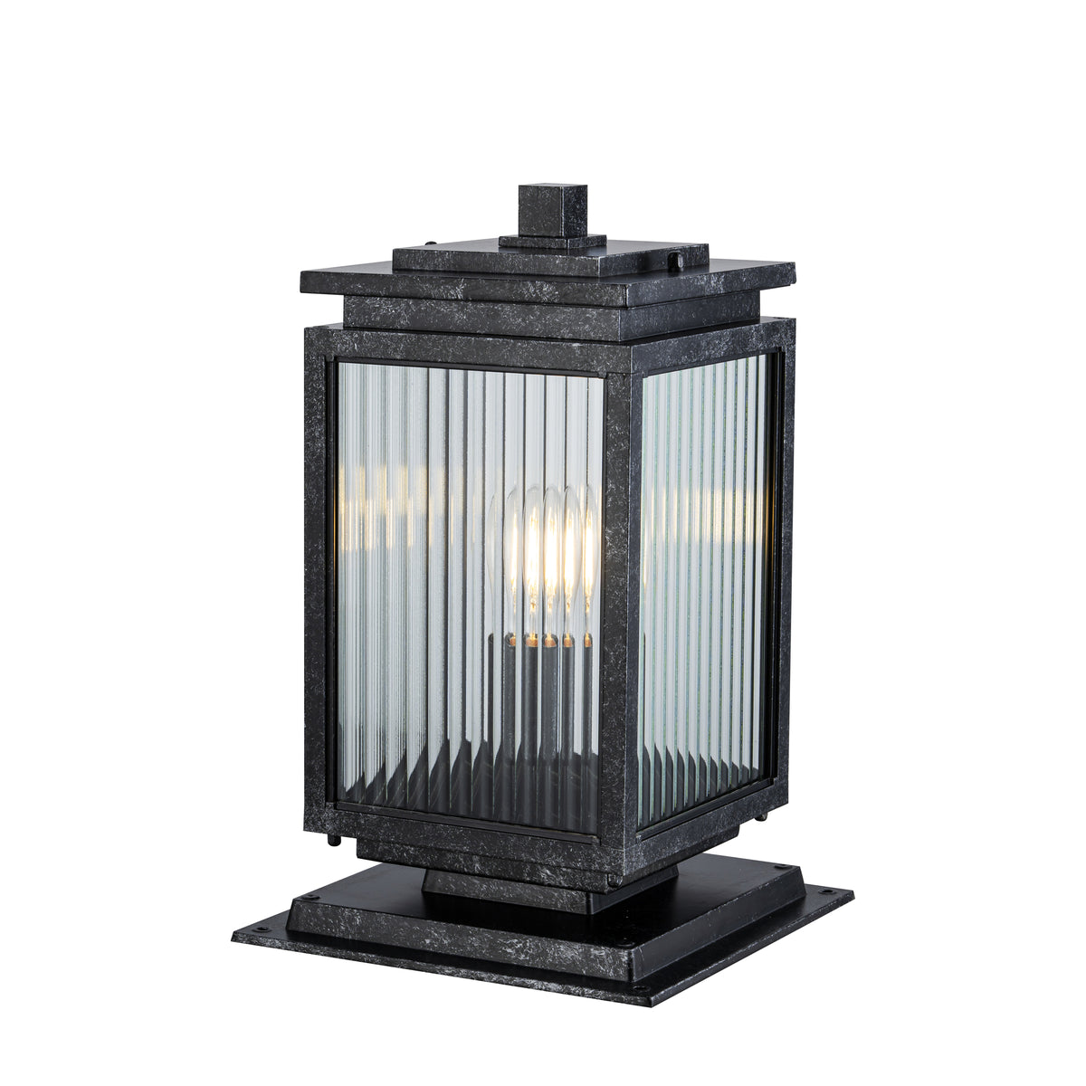 Boulevard Small Outdoor Pillar Mount, Antique Black