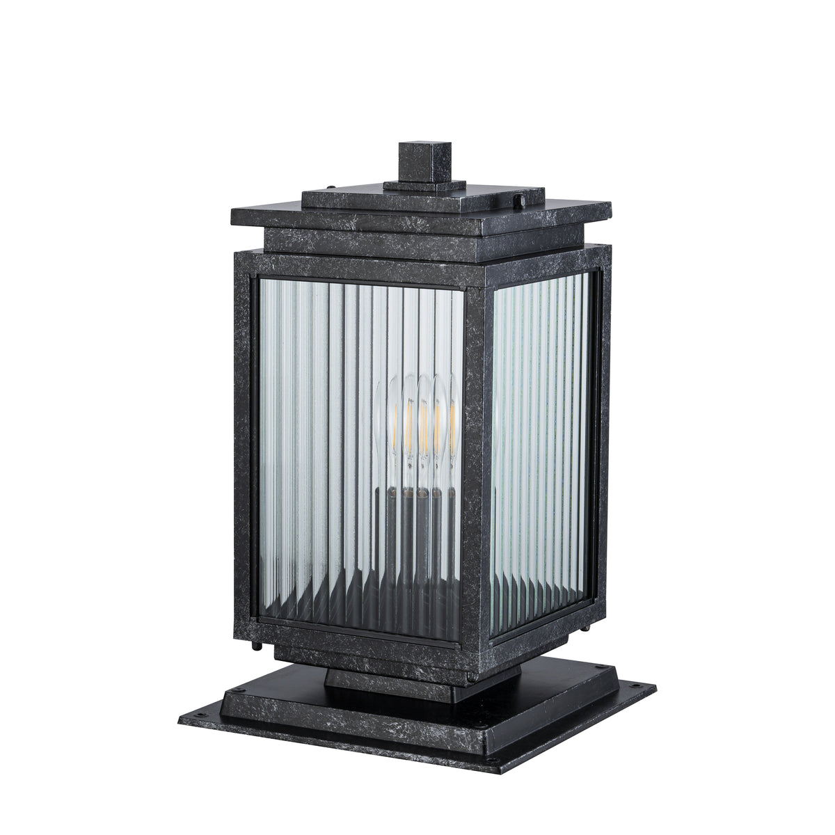 Boulevard Small Outdoor Pillar Mount, Antique Black