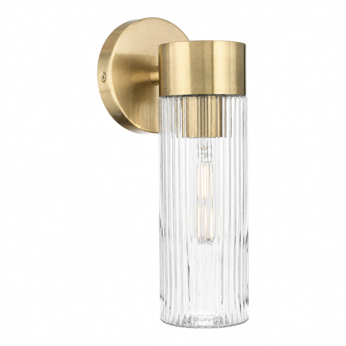 Elmsford 1 Light Wall Light, Satin Brass