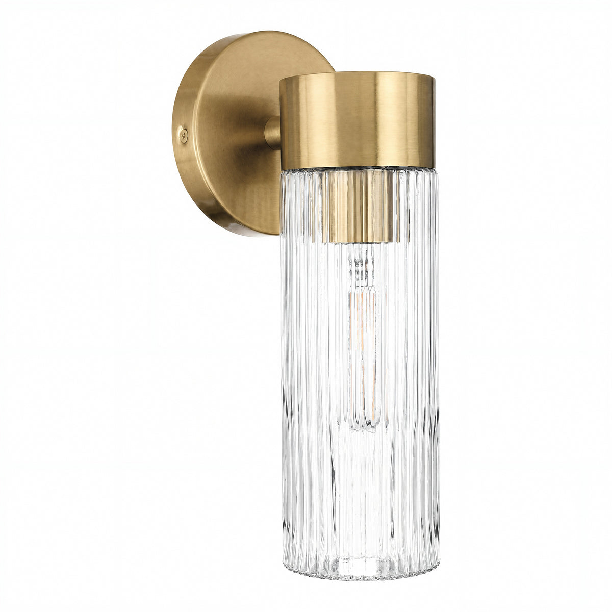 Elmsford 1 Light Wall Light, Satin Brass