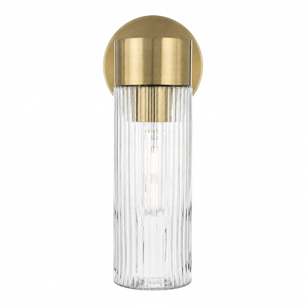 Elmsford 1 Light Wall Light, Satin Brass