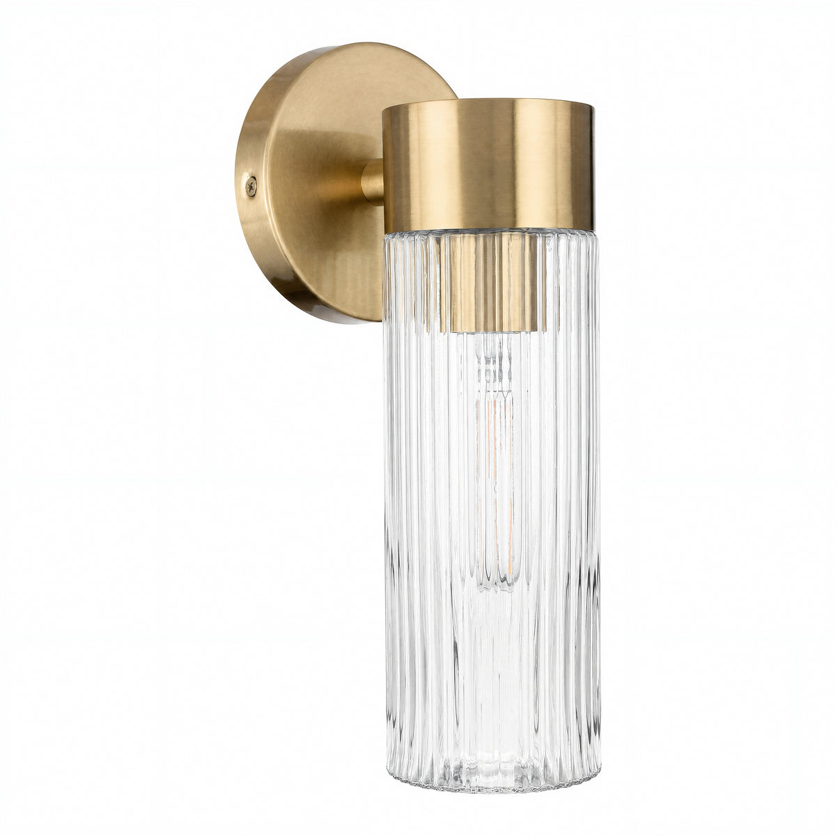 Elmsford 1 Light Wall Light, Satin Brass