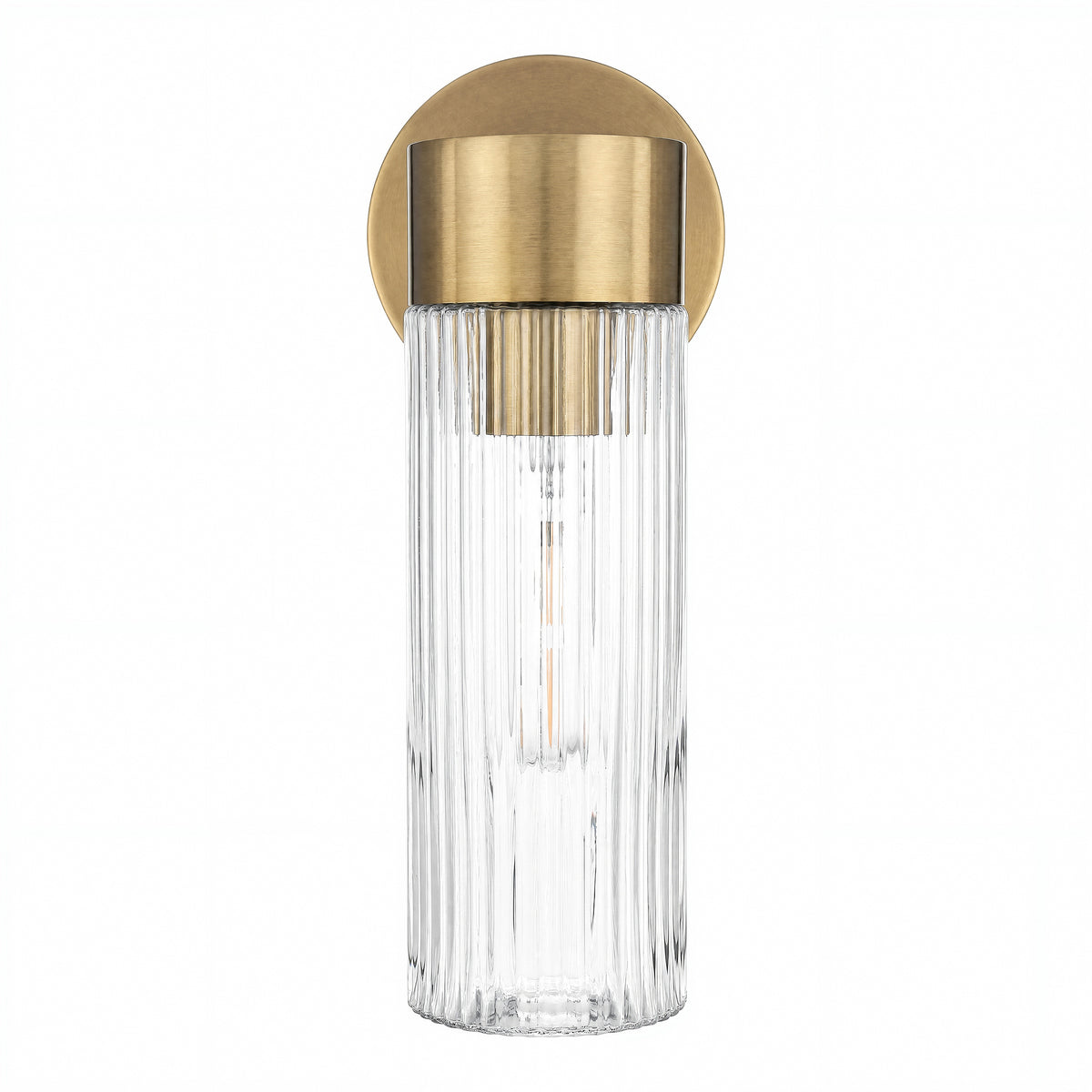 Elmsford 1 Light Wall Light, Satin Brass