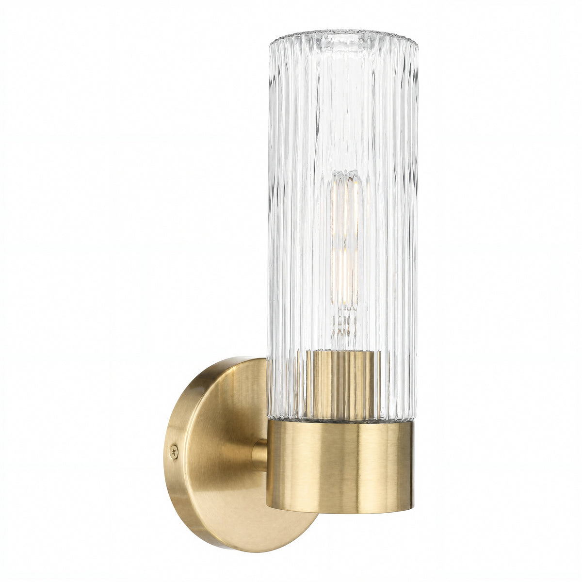 Elmsford 1 Light Wall Light, Satin Brass