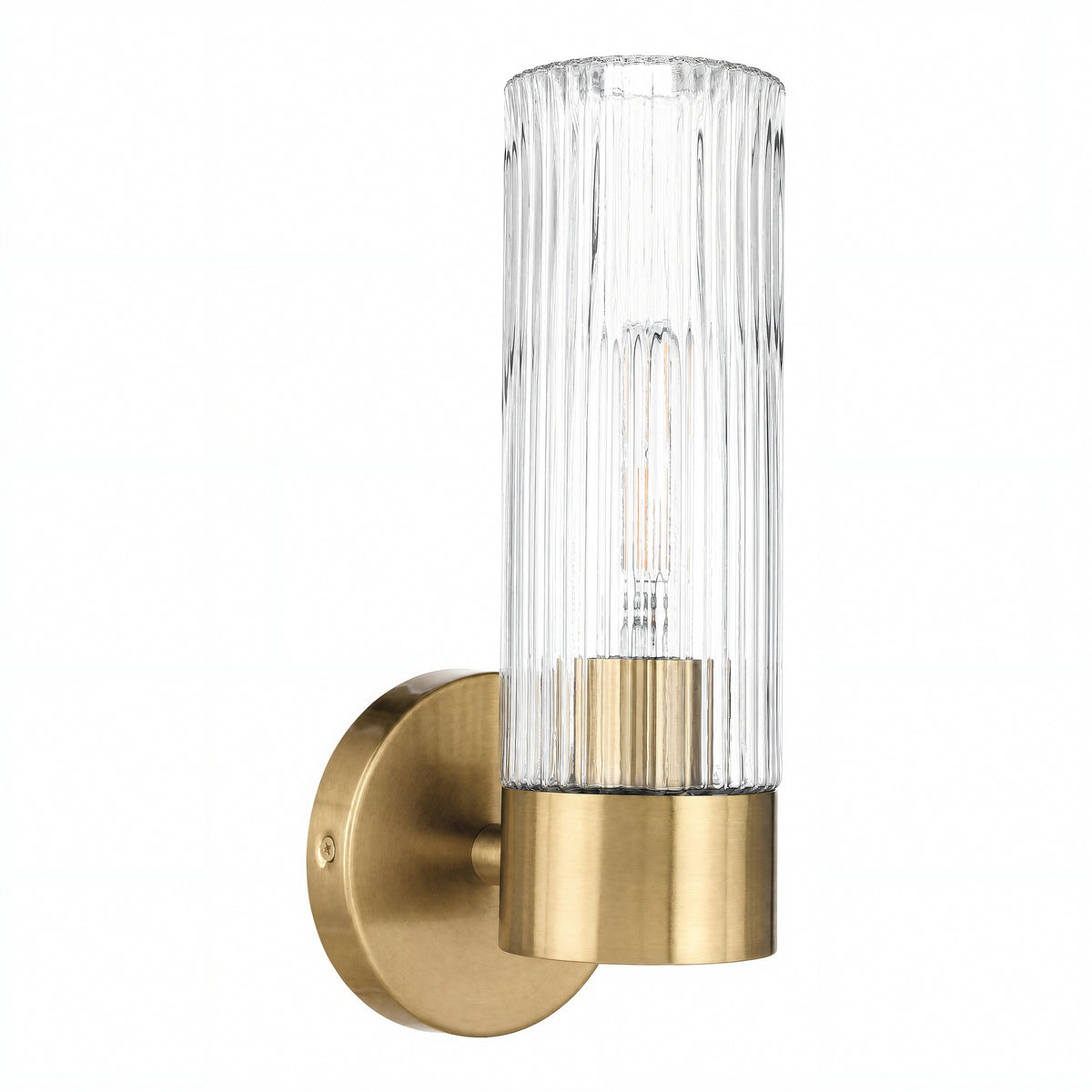 Elmsford 1 Light Wall Light, Satin Brass