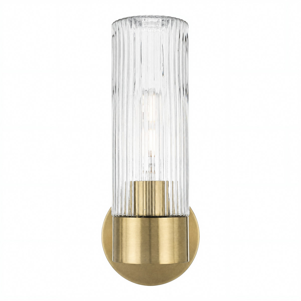 Elmsford 1 Light Wall Light, Satin Brass