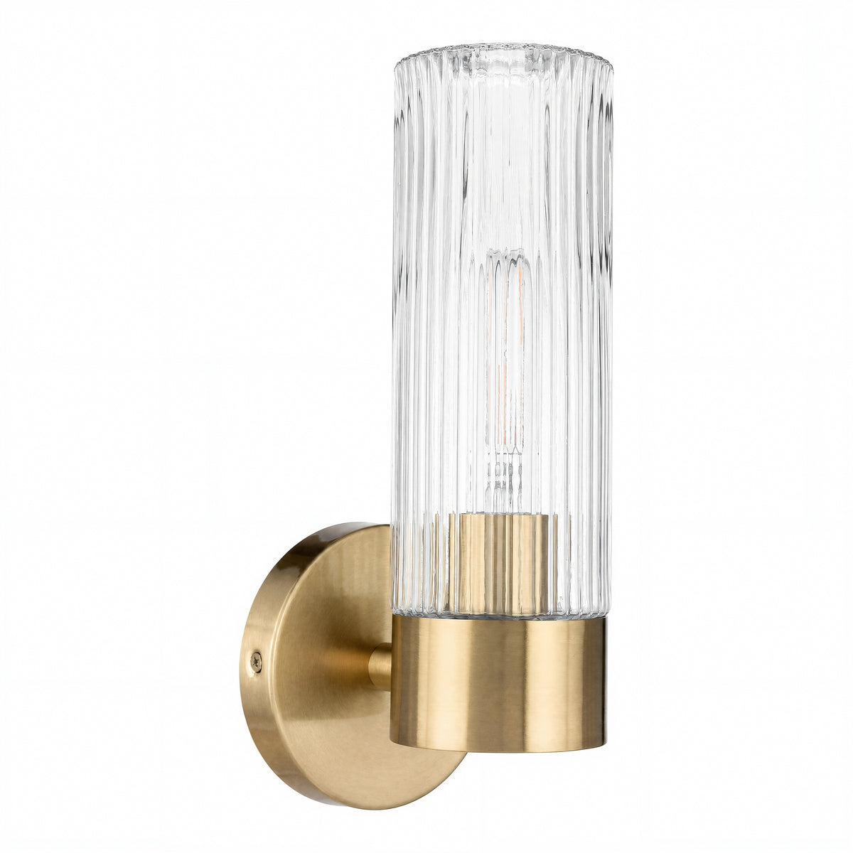 Elmsford 1 Light Wall Light, Satin Brass