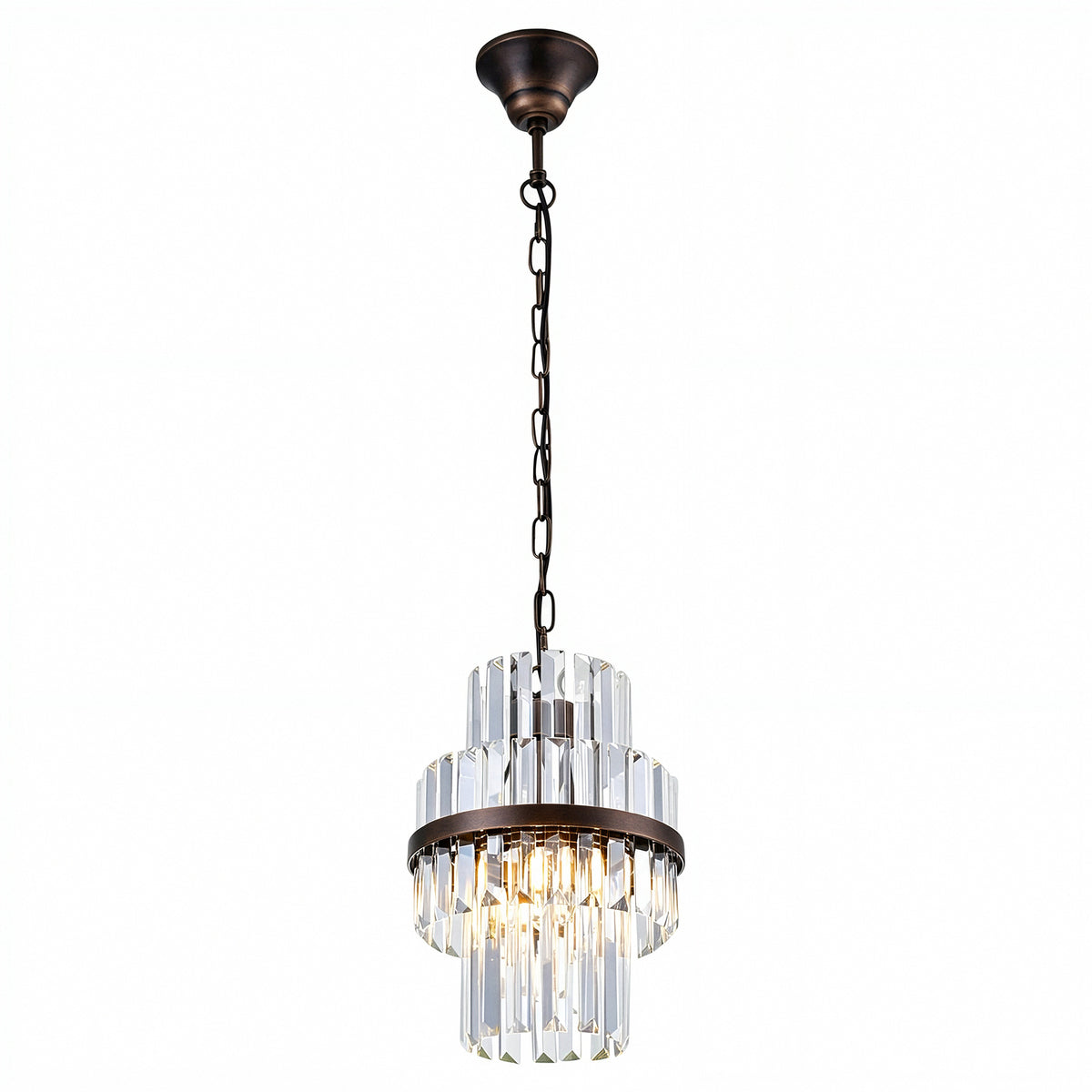 Evelyn Small 25cm 1 Light Chandelier, Antique Brass
