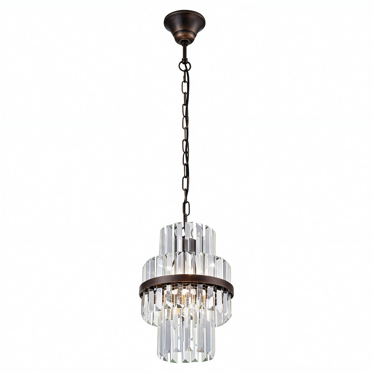Evelyn Small 25cm 1 Light Chandelier, Antique Brass