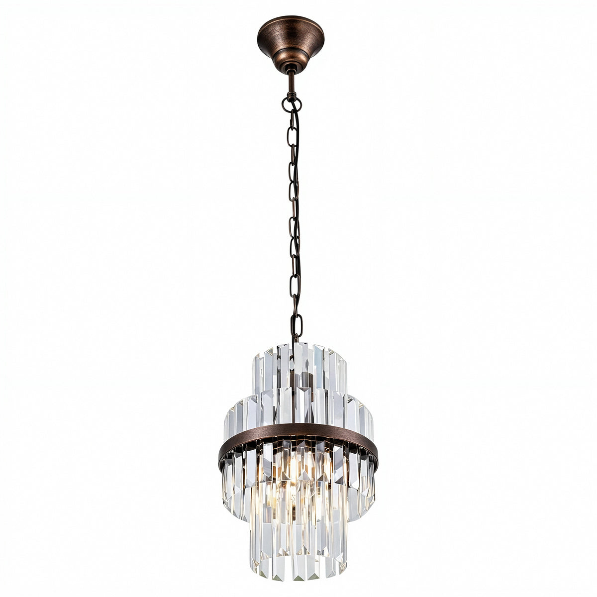 Evelyn Small 25cm 1 Light Chandelier, Antique Brass
