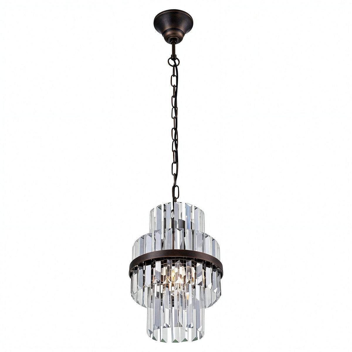 Evelyn Small 25cm 1 Light Chandelier, Antique Brass