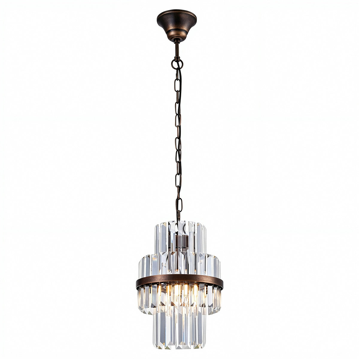 Evelyn Small 25cm 1 Light Chandelier, Antique Brass