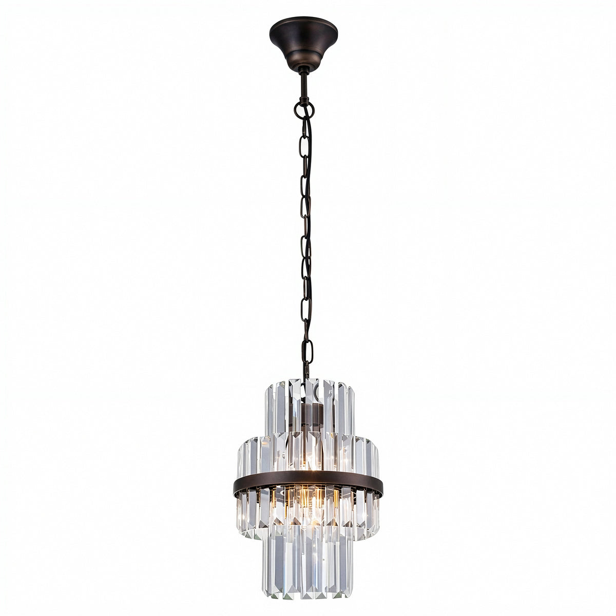 Evelyn Small 25cm 1 Light Chandelier, Antique Brass