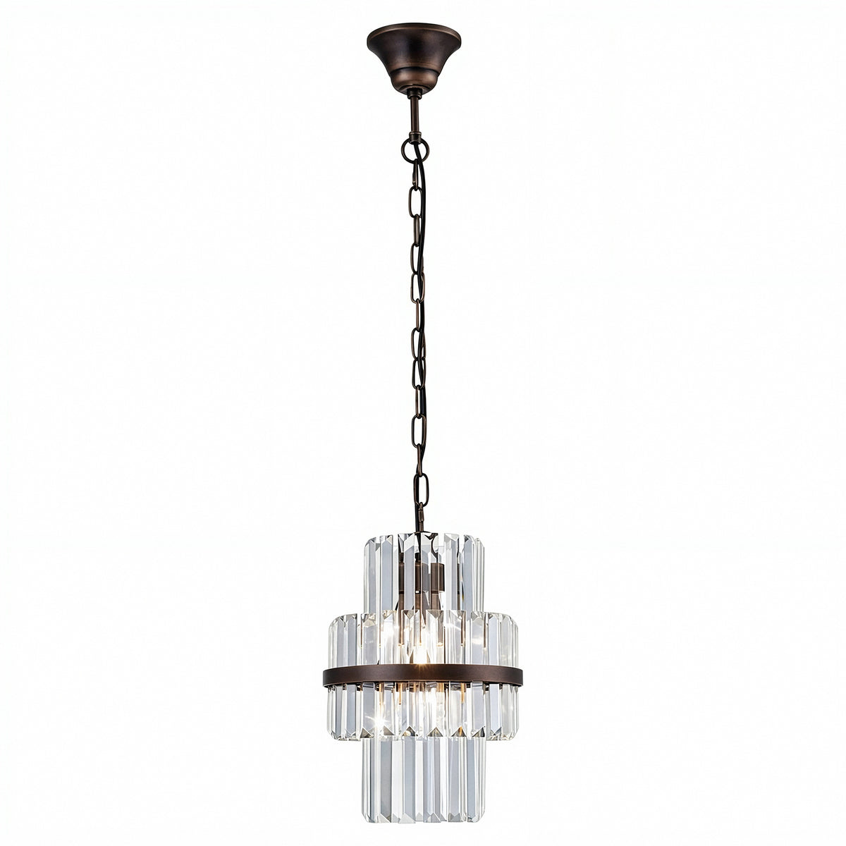 Evelyn Small 25cm 1 Light Chandelier, Antique Brass