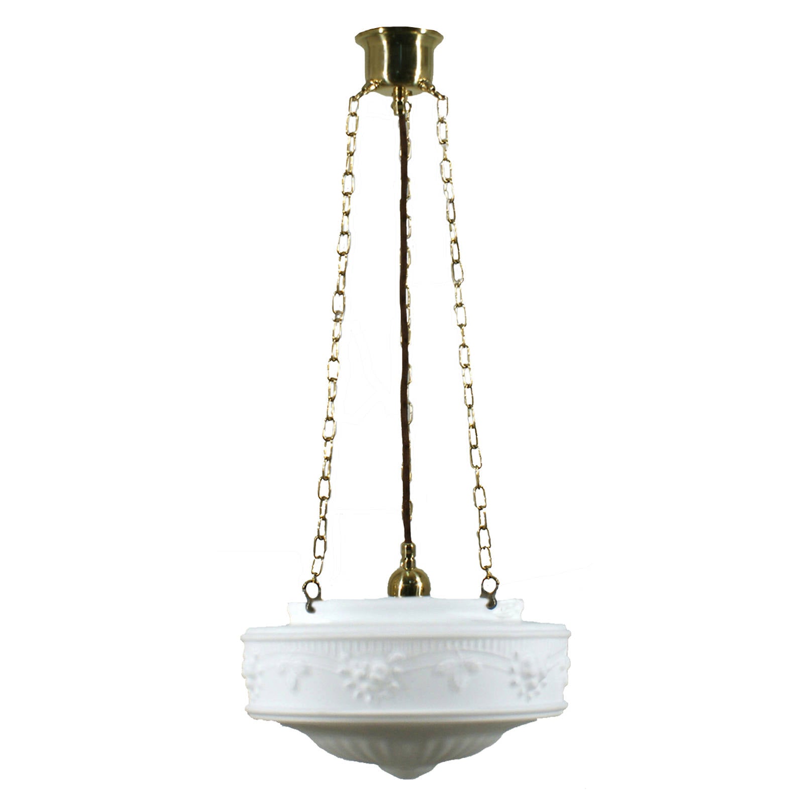 Senator 11'' Opal Matte on 3 Chain Suspension, Polished Brass