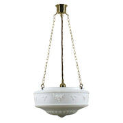 Senator 14'' Opal Matte on 3 Chain Suspension, Polished Brass