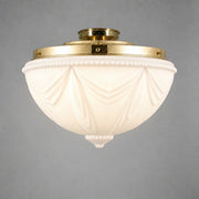 Empire Opal Matt 14" Shade w 12 1/4" Brass Batten Fix Light