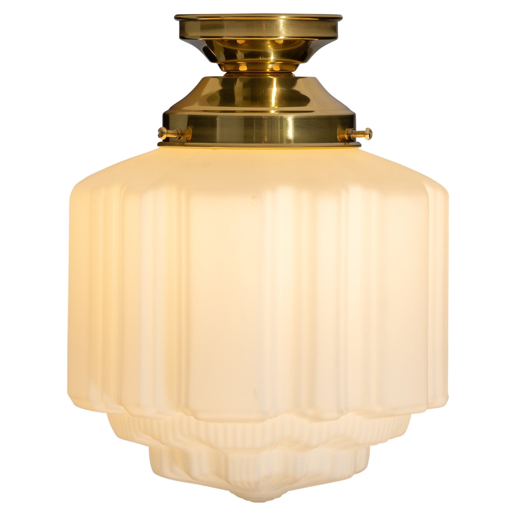 St Kilda 14'' Opal Matte Batten Fix, Polished Brass