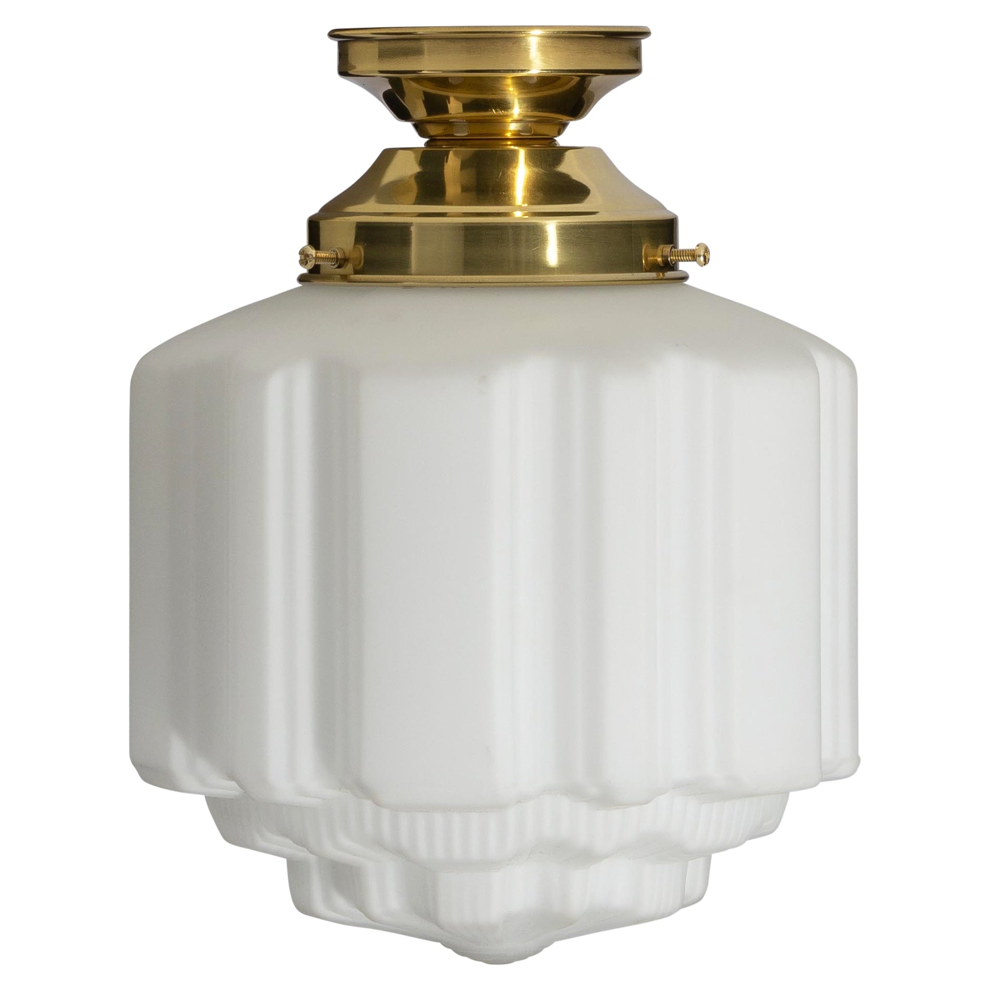 St Kilda 14'' Opal Matte Batten Fix, Polished Brass