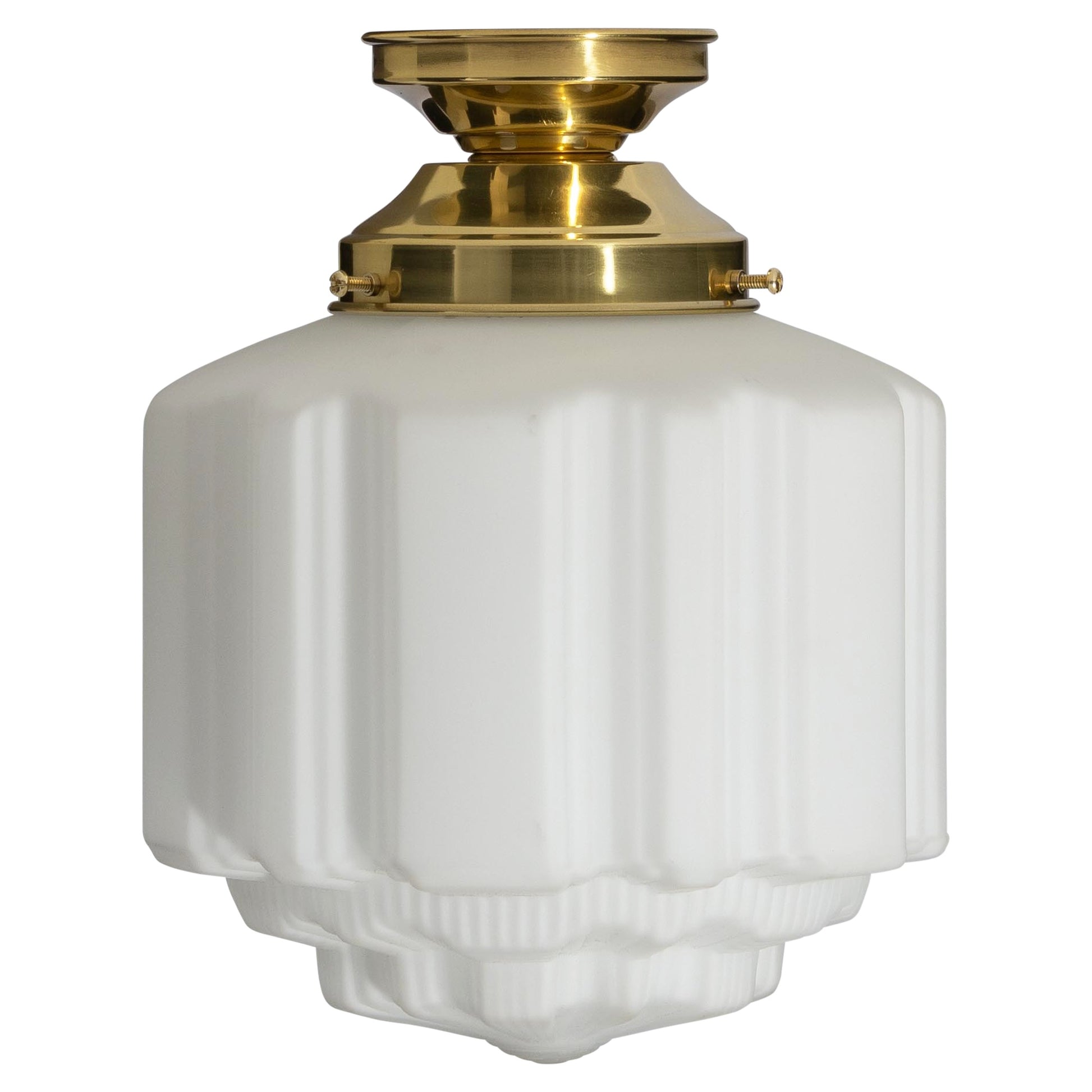 St Kilda 14'' Opal Matte Batten Fix, Polished Brass