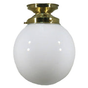 Sphere 6'' Opal Gloss Batten Fix, Polished Brass