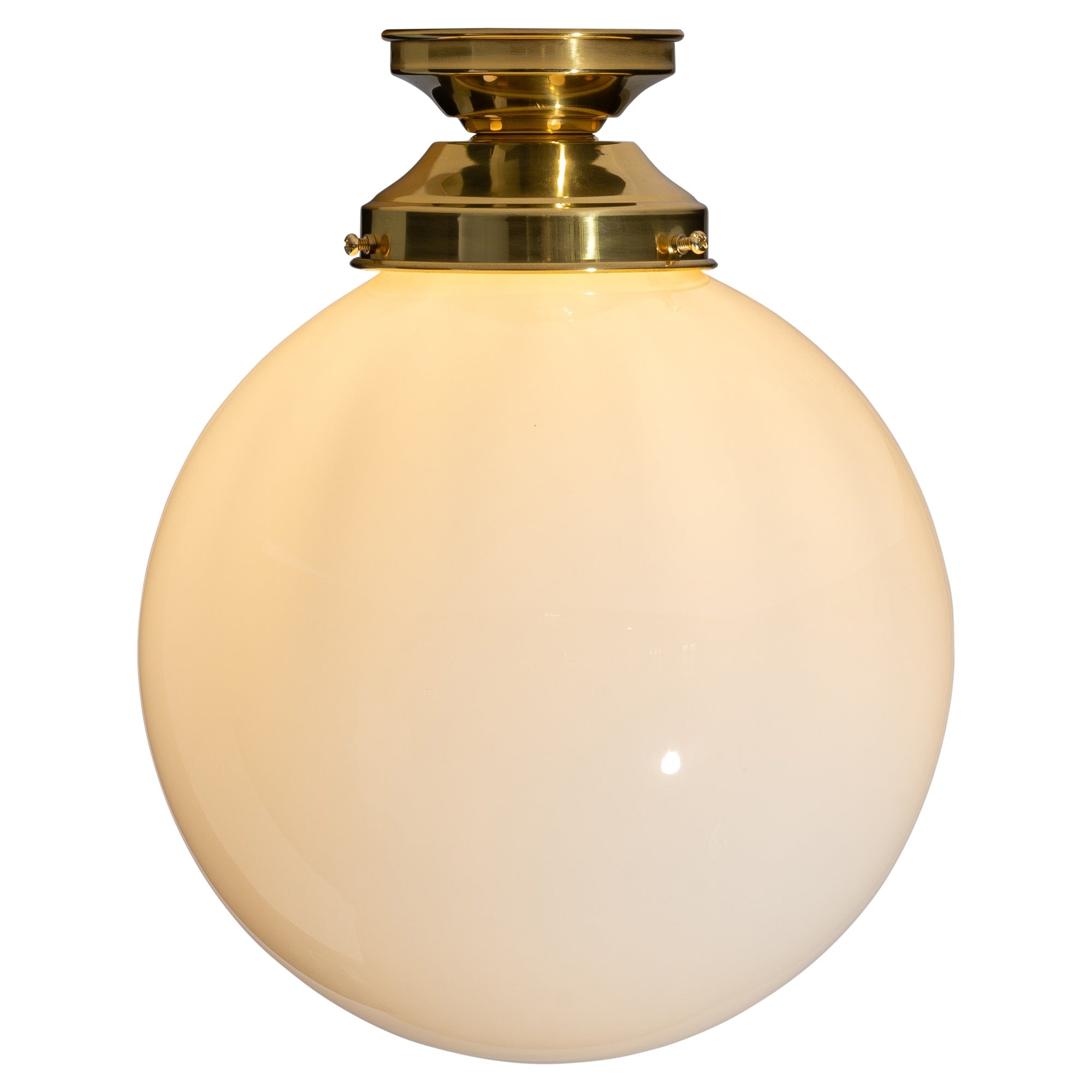 Sphere 10'' Opal Gloss Batten Fix, Polished Brass